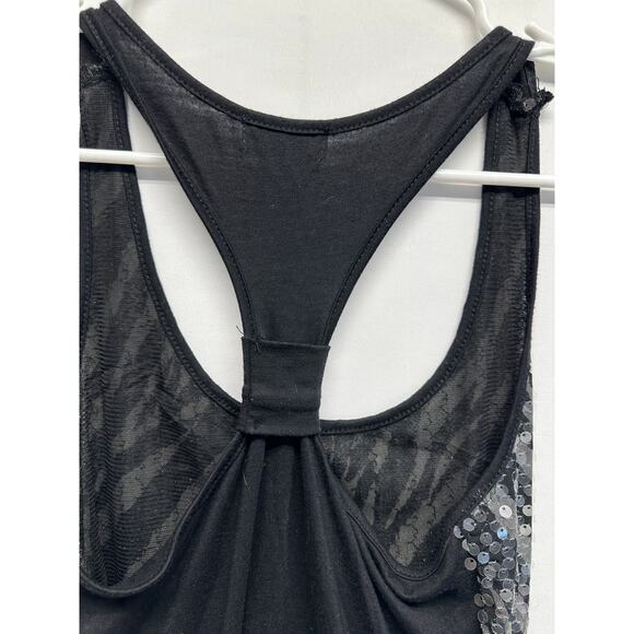 Wet Seal Sequin Zebra Racerback Tank Top XS Y2K Party Club - Picture 6 of 9